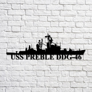 Uss Preble Ddg46 Navy Ship Metal Art, Gift For Navy Veteran, Navy Ships Silhouette Metal Art, Navy Home Decor Laser Cut Metal Signs Custom Gift Ideas