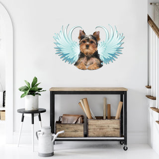 Yorkshire Terrier Angel blue wings Cut Metal Sign Laser Cut Metal Signs Custom Gift Ideas