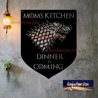 Winter Is Coming, Got, Game Of Thrones Sign, Metal Sign, Home Decor, Dinner Is Coming, Mom Kitchen, Plasma Cut, Metal Art Laser Cut Metal Signs Custom Gift Ideas