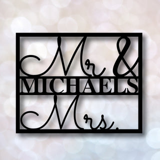 Mr And Mrs Sign, Mr And Mrs Wedding Sign, Last Name Sign, Personalized Name Sign, Gift For Couple, Anniversary Gift, Family Name Sign,sign Laser Cut Metal Signs Custom Gift Ideas