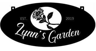 Oval Metal Flower Garden Sign Personalized, Laser Cut Flower Garden Sign, Metal Wall Art, Metal House Sign, Metal Laser Cut Metal Signs Custom Gift Ideas