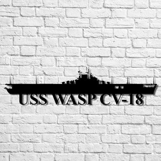 Uss Wasp Cv18 Navy Ship Metal Art, Custom Us Navy Ship Cut Metal Sign, Gift For Navy Veteran, Navy Ships Silhouette Metal Art, Navy Home Decor Laser Cut Metal Signs Custom Gift Ideas