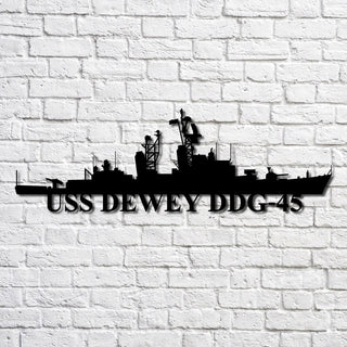 Uss Dewey Ddg45 Navy Ship Metal Art, Custom Us Navy Ship Cut Metal Sign, Gift For Navy Veteran, Navy Ships Silhouette Metal Art, Navy Home Decor Laser Cut Metal Signs Custom Gift Ideas