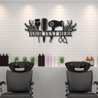 Beauty Salon Hair Stylist Personalized Metal House Sign