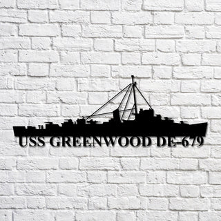 Uss Greenwood De679 Navy Ship Metal Art, Custom Us Navy Ship Cut Metal Sign, Gift For Navy Veteran, Navy Ships Silhouette Metal Art, Navy Home Decor Laser Cut Metal Signs Custom Gift Ideas