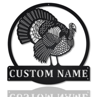 Personalized Turkey Bird Monogram Metal Sign Art , Custom Turkey Bird Metal Sign, Animal Lover Sign Decoration For Living Room Laser Cut Metal Signs Custom Gift Ideas