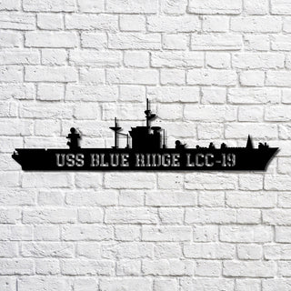 Uss Blue Ridge Lcc19 Navy Ship Metal Art, Custom Us Navy Ship Cut Metal Sign, Gift For Navy Veteran, Navy Ships Silhouette Metal Art, Navy Home Decor Laser Cut Metal Signs Custom Gift Ideas