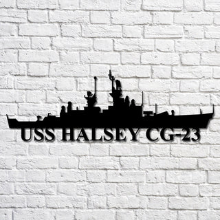 Uss Halsey Cg23 Navy Ship Metal Art, Custom Us Navy Ship Cut Metal Sign, Gift For Navy Veteran, Navy Ships Silhouette Metal Art, Navy Home Decor Laser Cut Metal Signs Custom Gift Ideas