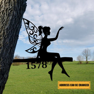 Customized Address Fairy Metal Tree Stake, Metal Christmas Decoration Laser Cut Metal Signs Custom Gift Ideas