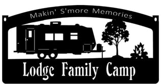 Personalized, Metal Camper Sign With Camper And Campfire, Metal Wall Art, Metal House Sign Laser Cut Metal Signs Custom Gift Ideas