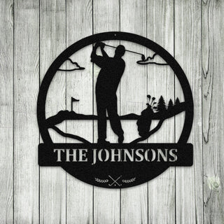 Custom Golf Player Metal Art Monogram, Steel Wall Hanging Laser Cut Metal Signs Custom Gift Ideas