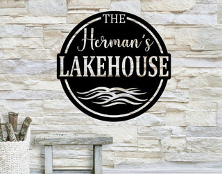 Personalized Family Name Metal Sign, Housewarming Gift, Cottage Lakehouse Sign, Wedding Gift, Metal Monogram Sign, Laser Cut Metal Signs Custom Gift Ideas