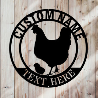 Personalized Chicken Coop Metal Sign, Hen House Sign, Chicken Farm Sign, Metal Sign Farm, Chicken Metal Sign, Family Name Sign Laser Cut Metal Signs Custom Gift Ideas