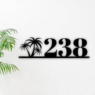 Palm Tree House Number Metal Sign, Outdoor Sign, House Numbers, Address Sign, Address Plaque, Metal House Number, Beach Metal Sign Laser Cut Metal Signs Custom Gift Ideas