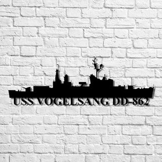 Uss Vogelsang Dd862 Navy Ship Metal Art, Custom Us Navy Ship Cut Metal Sign, Gift For Navy Veteran, Navy Ships Silhouette Metal Art, Navy Home Decor Laser Cut Metal Signs Custom Gift Ideas