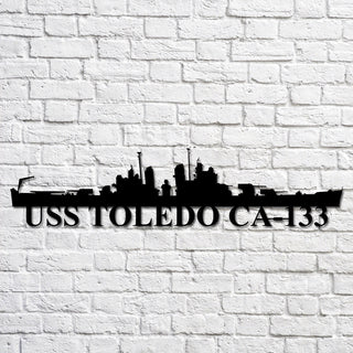 Uss Toledo Ca133 Navy Ship Metal Art, Gift For Navy Veteran, Navy Ships Silhouette Metal Art, Navy Home Decor Laser Cut Metal Signs Custom Gift Ideas