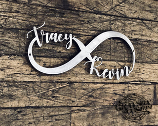 Personalized Infinity Script Sign, Custom Metal Wall Art, Wedding, Anniversary, Housewarming, Christmas Love Gift, Metal Sign Decor, Laser Cut Metal Signs Custom Gift Ideas