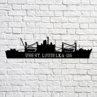 Uss St. Louis Lka116 Navy Ship Metal Art, Gift For Navy Veteran, Navy Ships Silhouette Metal Art, Navy Home Decor Laser Cut Metal Signs Custom Gift Ideas