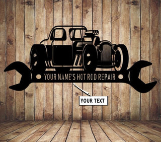 Personalized Garage Hot Rod Repair Metal Sign, Custom Name Sign, Sign For Garage. Hot Rod Lover, Father's Day Gift, Best Gift Ever Laser Cut Metal Signs Custom Gift Ideas