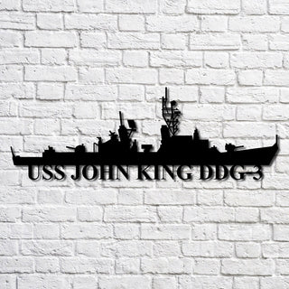 Uss John King Ddg3 Navy Ship Metal Art, Custom Us Navy Ship Cut Metal Sign, Gift For Navy Veteran, Navy Ships Silhouette Metal Art, Navy Home Decor Laser Cut Metal Signs Custom Gift Ideas