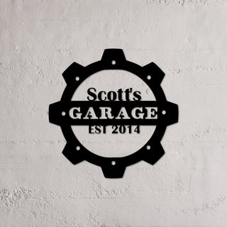 Name Garage Sign With Est Year, Custom Metal Wall Art, Personalized Birthday Or Christmas Gift For Husband, Dad, Brother Or Boyfriend Laser Cut Metal Signs Custom Gift Ideas