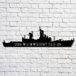 Uss Wainwright Dlg28 Navy Ship Metal Art, Custom Us Navy Ship Cut Metal Sign, Gift For Navy Veteran, Navy Ships Silhouette Metal Art, Navy Home Decor Laser Cut Metal Signs Custom Gift Ideas