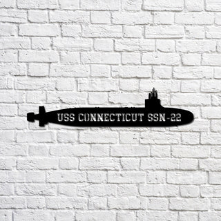 Uss Connecticut Ssn22 Navy Ship Metal Sign, Memory Wall Metal Sign Gift For Navy Veteran, Navy Ships Silhouette Metal Sign Laser Cut Metal Signs Custom Gift Ideas