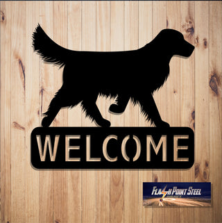 Golden Retriever Sign, Dog House, Family Dog, Entrance Sign, Wall Decor, Plasma Cut Steel, Custom Sign, Welcome Sign, Personalized Laser Cut Metal Signs Custom Gift Ideas