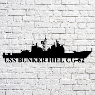 Uss Bunker Hill Cg52 Navy Ship Metal Art, Custom Us Navy Ship Cut Metal Sign, Gift For Navy Veteran, Navy Ships Silhouette Metal Art, Navy Home Decor Laser Cut Metal Signs Custom Gift Ideas