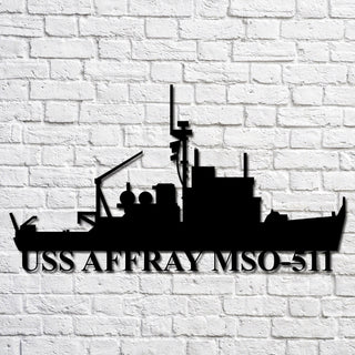 Uss Affray Mso511 Navy Ship Metal Art, Custom Us Navy Ship Cut Metal Sign, Gift For Navy Veteran, Navy Ships Silhouette Metal Art, Navy Home Decor Laser Cut Metal Signs Custom Gift Ideas