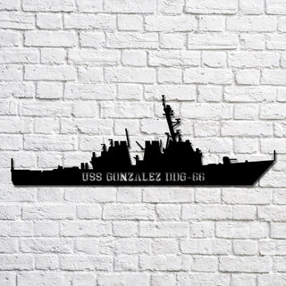 Uss Gonzalez Ddg66 Navy Ship Metal Art, Custom Us Navy Ship Cut Metal Sign, Gift For Navy Veteran, Navy Ships Silhouette Metal Art, Navy Home Decor Laser Cut Metal Signs Custom Gift Ideas