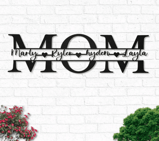 Custom Mom Gift For Mother's Day Personalized Metal House Sign