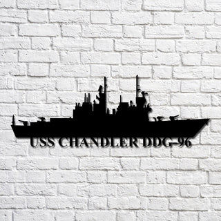 Uss Chandler Ddg96 Navy Ship Metal Art, Custom Us Navy Ship Cut Metal Sign, Gift For Navy Veteran, Navy Ships Silhouette Metal Art, Navy Home Decor Laser Cut Metal Signs Custom Gift Ideas