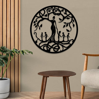 Mom And Five Kids Tree Of Life Metal Sign, Wall Hanging Gift For Mom Laser Cut Metal Signs Custom Gift Ideas