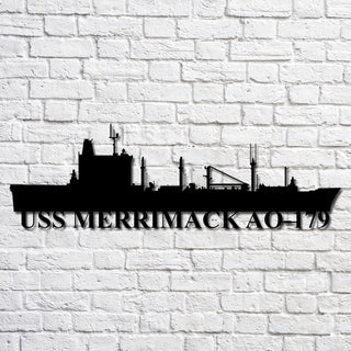 Uss Merrimack Ao179 Navy Ship Metal Art, Custom Us Navy Ship Cut Metal Sign, Gift For Navy Veteran, Navy Ships Silhouette Metal Art, Navy Home Decor Laser Cut Metal Signs Custom Gift Ideas