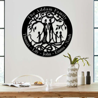 Personalized Family Tree Of Life Metal Sign, Father's Day Gift Laser Cut Metal Signs Custom Gift Ideas