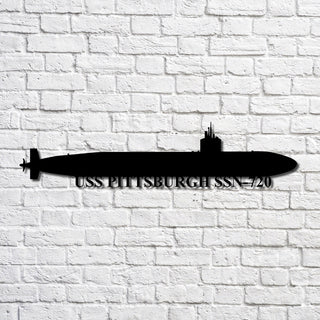 Uss Pittsburgh Ssn720 Navy Ship Metal Art, Gift For Navy Veteran, Navy Ships Silhouette Metal Art, Navy Home Decor Laser Cut Metal Signs Custom Gift Ideas