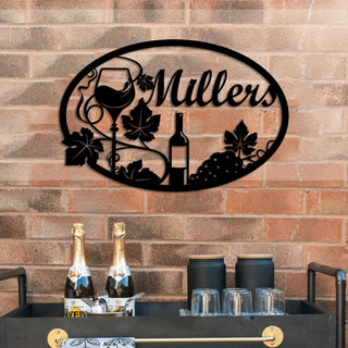 Personalized Grape Cellar Wine Metal Bar Sign, Custom Pub, Tap, Metal Laser Cut Metal Signs Custom Gift Ideas