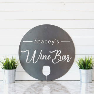 Custom Wine Bar Sign, Wine Sign, Bar Sign, Metal Sign, Custom Bar Signs, Wedding Anniversary Gift, Anniversary Gift, Gifts For Mom Laser Cut Metal Signs Custom Gift Ideas