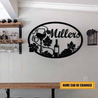 Personalized Grape Cellar Wine Metal Bar Sign, Custom Pub, Tap, Metal Laser Cut Metal Signs Custom Gift Ideas