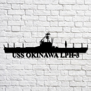 Uss Okinawa Lph3 V2 Navy Ship Metal Art, Gift For Navy Veteran, Navy Ships Silhouette Metal Art, Navy Home Decor Laser Cut Metal Signs Custom Gift Ideas