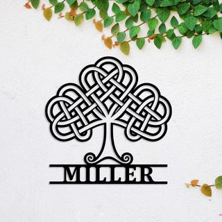 Personalized Tree Of Life Irish Celtic Knot Metal Sign Laser Cut Metal Signs Custom Gift Ideas