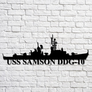 Uss Samson Ddg10 Navy Ship Metal Art, Gift For Navy Veteran, Navy Ships Silhouette Metal Art, Navy Home Decor Laser Cut Metal Signs Custom Gift Ideas