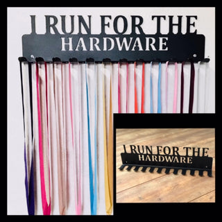 Running Marathon I Run For The Hardware Medal Hanger Holder Display Rack 12 Hooks, Cut Metal Sign, Metal Wall Art Laser Cut Metal Signs Custom Gift Ideas