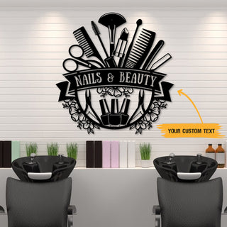 Beauty hair nails salon Personalized Cut Metal Sign Laser Cut Metal Signs Custom Gift Ideas