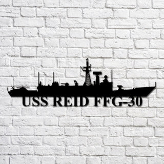 Uss Reid Ffg30 Navy Ship Metal Art, Gift For Navy Veteran, Navy Ships Silhouette Metal Art, Navy Home Decor Laser Cut Metal Signs Custom Gift Ideas