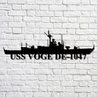 Uss Voge De1047 Navy Ship Metal Art, Custom Us Navy Ship Cut Metal Sign, Gift For Navy Veteran, Navy Ships Silhouette Metal Art, Navy Home Decor Laser Cut Metal Signs Custom Gift Ideas