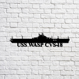 USS Wasp CVS18 Navy Ship Metal Sign, Memory Wall Metal Sign Gift for Navy Veteran Laser Cut Metal Signs Custom Gift Ideas