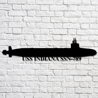 Uss Indiana Ssn789 Navy Ship Metal Art, Custom Us Navy Ship Cut Metal Sign, Gift For Navy Veteran, Navy Ships Silhouette Metal Art, Navy Home Decor Laser Cut Metal Signs Custom Gift Ideas