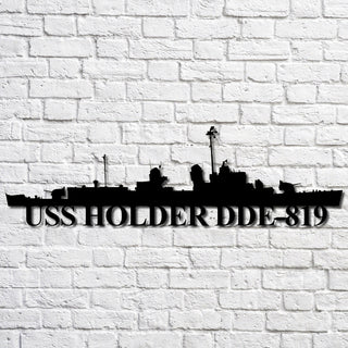 Uss Holder Dde819 Navy Ship Metal Art, Custom Us Navy Ship Cut Metal Sign, Gift For Navy Veteran, Navy Ships Silhouette Metal Art, Navy Home Decor Laser Cut Metal Signs Custom Gift Ideas